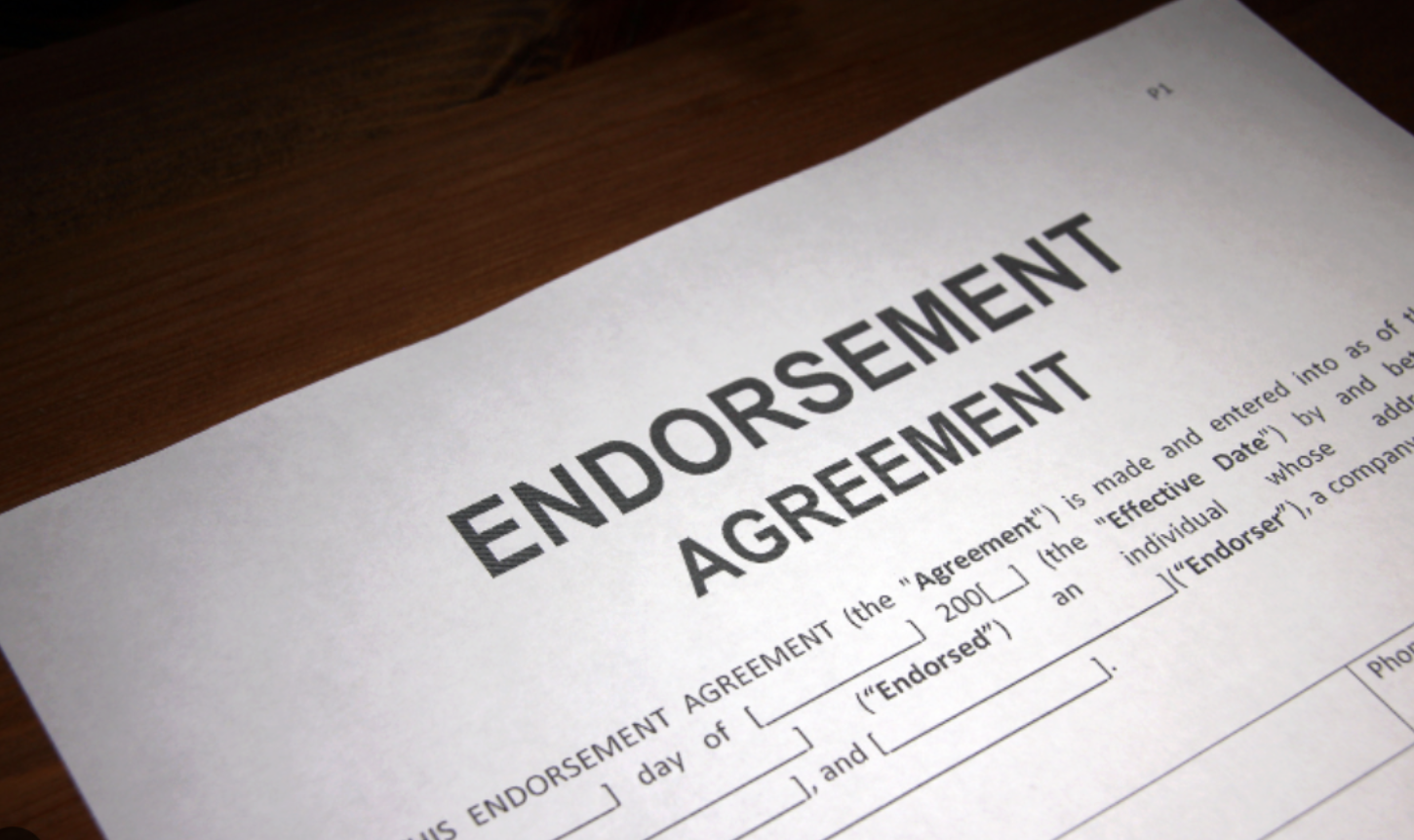 Endorsements agreement